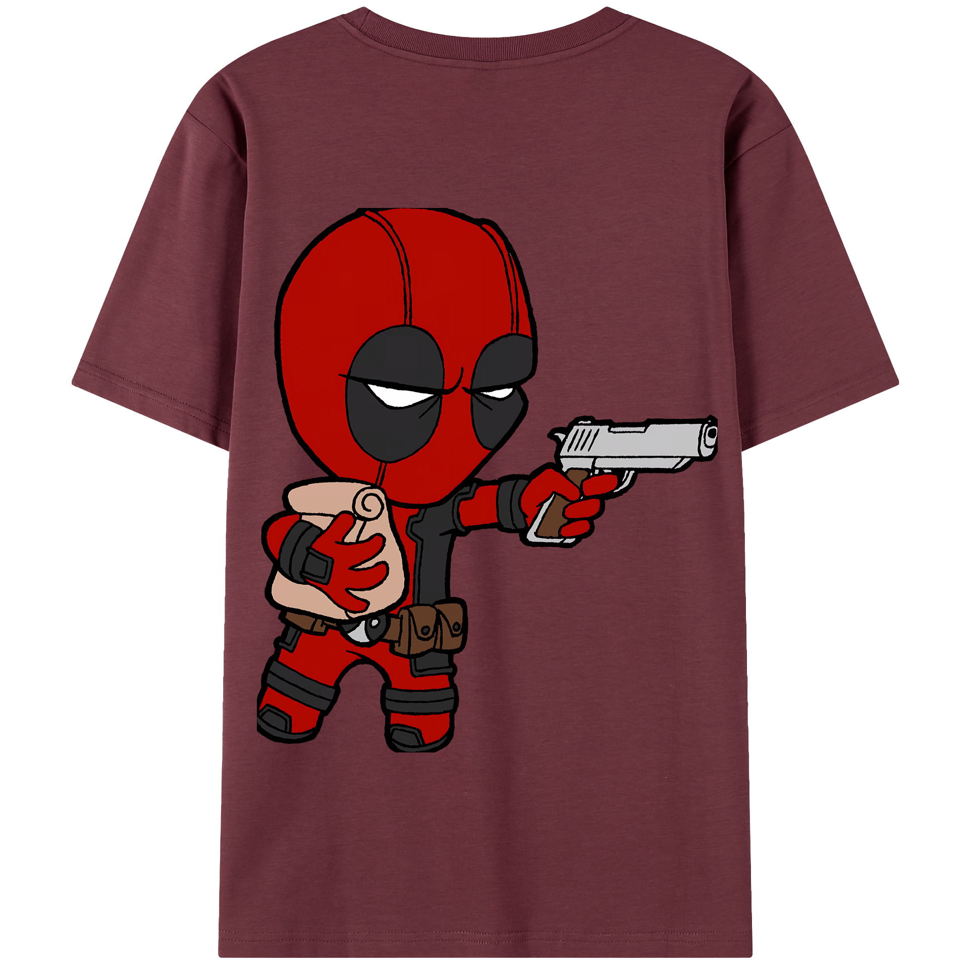 （画像用） Deadpool デッドプール 綿100％半袖Tシャツ（背面プリント）
